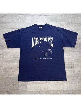 Vintage United States Air Force T-Shirt Men's XL Blue Dover AFB Graphic Tee